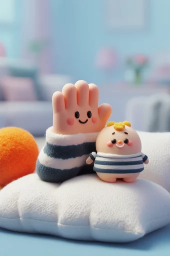 Tactile Whimsy World style reference image — soft pastel palette