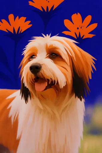 Cobalt Botanical Fauvism style reference image — painterly texture
