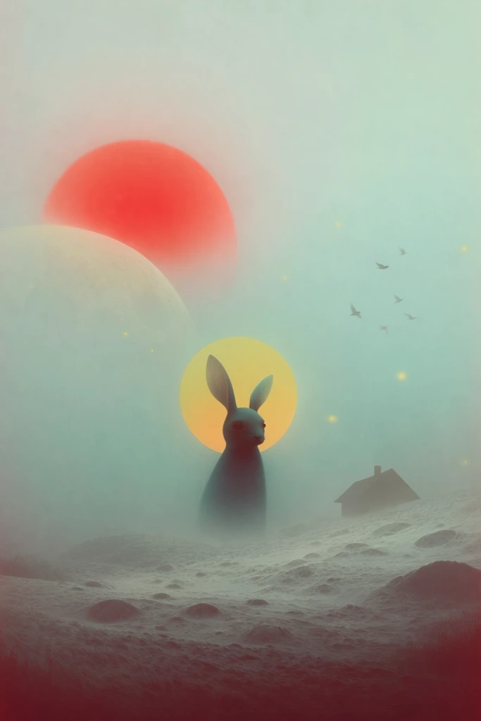 Minimalist Solar Surrealism style AI image example 3