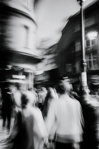 Spectral Kinetic Noir style reference image — high-contrast black and white