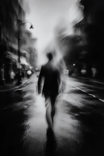 Spectral Kinetic Monochrome style reference image — high-contrast black and white photography
