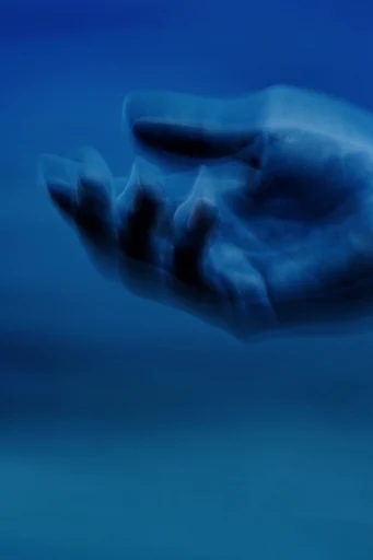 Monochromatic Ethereal Motion style reference image — monochromatic deep blue palette