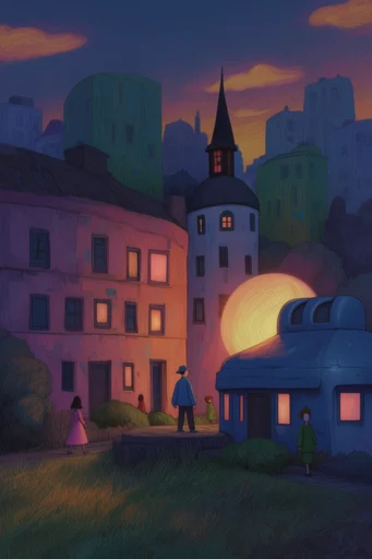 Cosmic Twilight Surrealism style reference image — surrealist oil painting