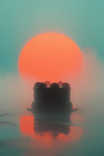 Ethereal Crimson Minimalism style reference image — dreamlike haze