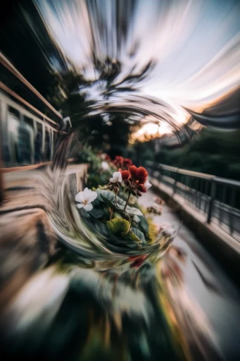 Distorted Cinematic Realism style reference image — shallow depth of field