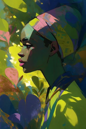Vibrant Solar Wilderness style reference image — high-contrast lighting