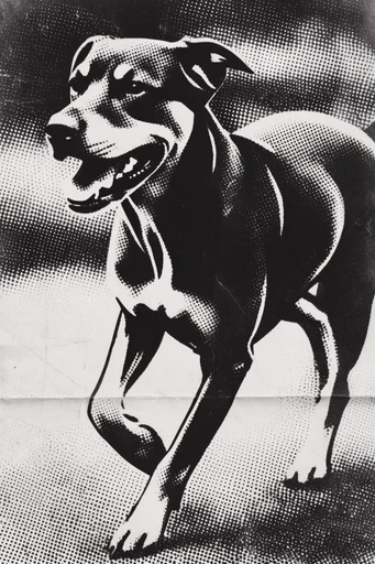 Gritty Monochromatic Noir style reference image — industrial xerox aesthetic