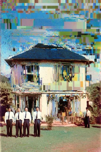 Corrupted Digital Realism style reference image — digital artifacting