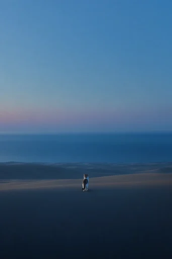 Ethereal Minimalist Solitude style reference image — surreal scale