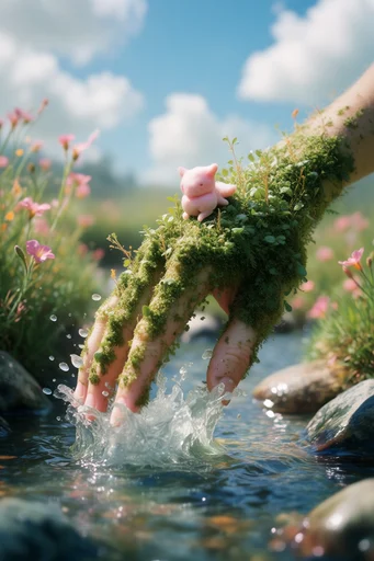 Ethereal Mossy Surrealism style reference image — whimsical nature fantasy