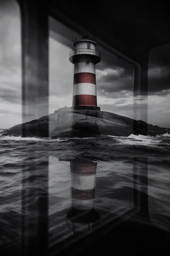 Kinetic Noir Abstraction style reference image — glass reflection