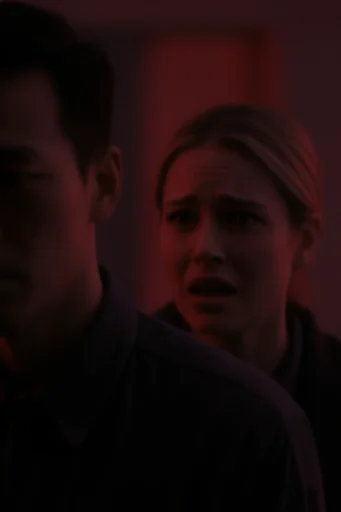 Cinematic Crimson Noir style AI image example 2