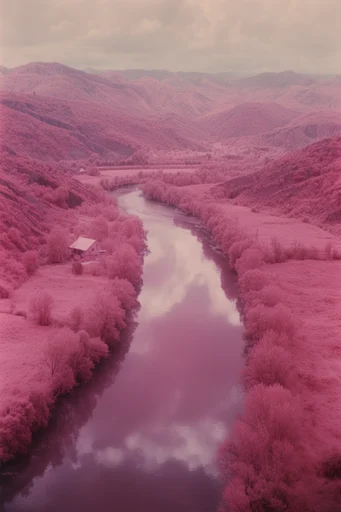 Surreal Infrared Americana style AI image example 2