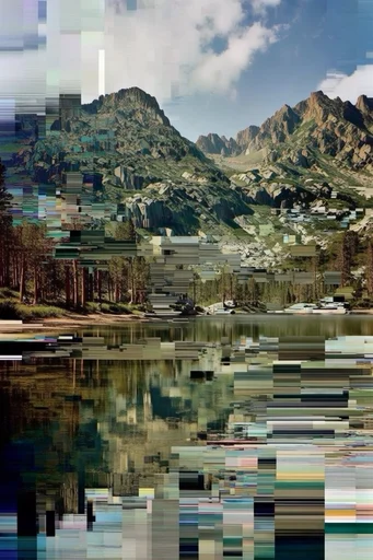 Corrupted Digital Realism style reference image — glitch art
