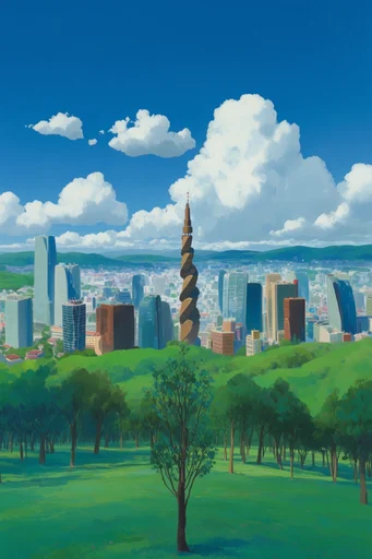 Surreal Pastoral Dreamscapes style reference image — anime-influenced serenity