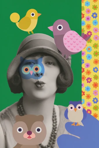 Surrealist Graphic Collage style reference image — surrealist juxtaposition