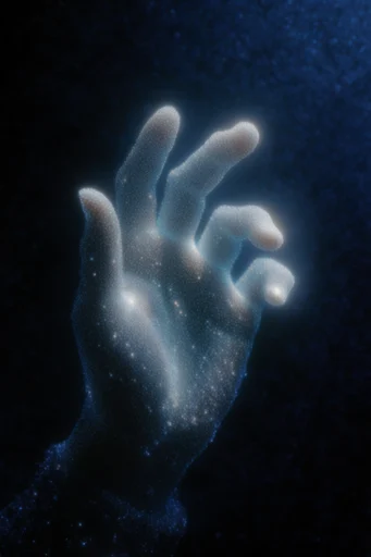 Luminous Cosmic Ether style reference image — ethereal spectral pointillism