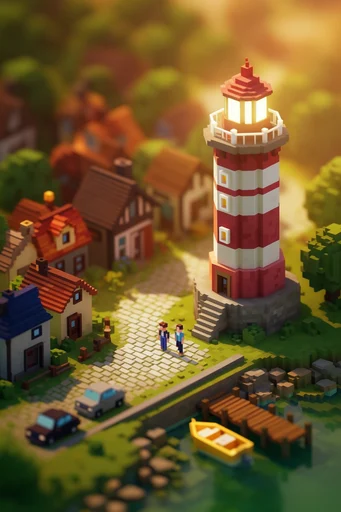 Isometric Miniature Worlds style reference image — miniature model