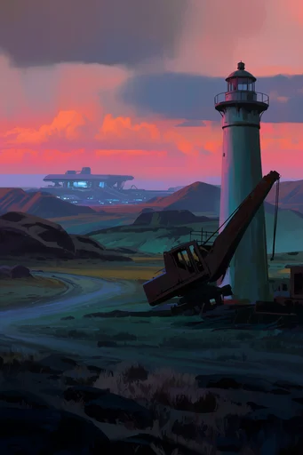 Neon Frontier Surrealism style reference image — atmospheric solitude