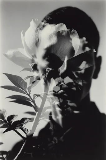 Monochrome Surrealist Duality style reference image — chronophotographic motion
