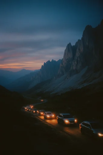 Cinematic Twilight Noir style reference image — blue hour lighting