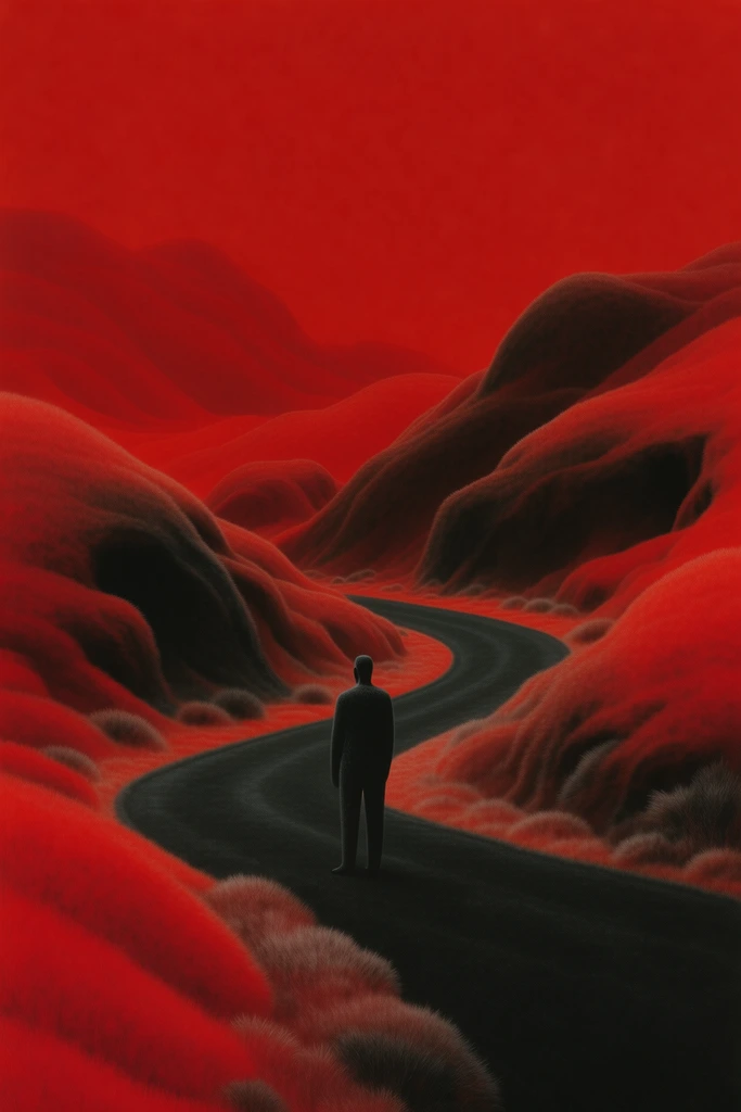Crimson Velvet Surrealism style AI image example 2