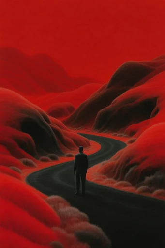 Crimson Velvet Surrealism style AI image example 2