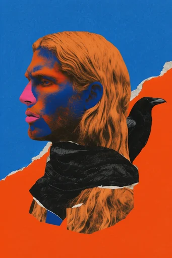 Retro Surrealist Pop style reference image — risograph texture