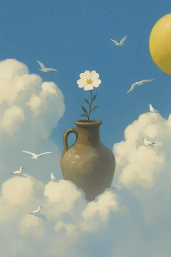Ethereal Surreal Skybound style reference image — surrealist oil painting