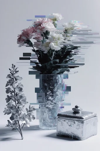 Fragmented Digital Elegance style reference image — pixel sorting