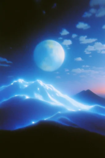 Ethereal Bioluminescent Nocturne style reference image — electric cyan aura