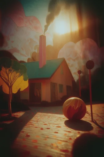 Ethereal Amber Nostalgia style reference image — dust motes in light