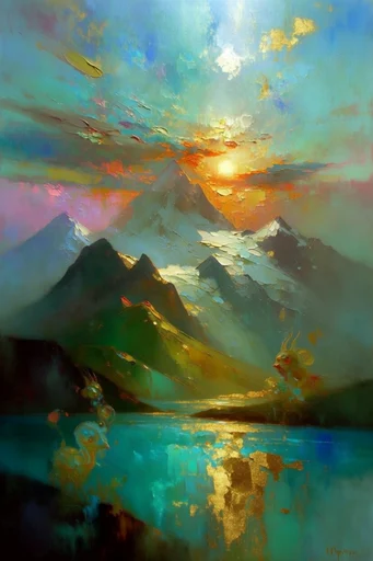 Luminous Impasto Dreamscapes style reference image — tactile brushwork