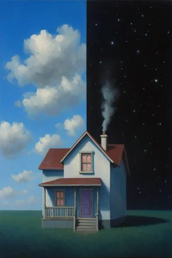 Celestial Surrealist Dichotomy style AI image example 4