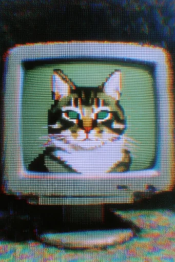 Analog Glitch Nostalgia style reference image — pixelated decay