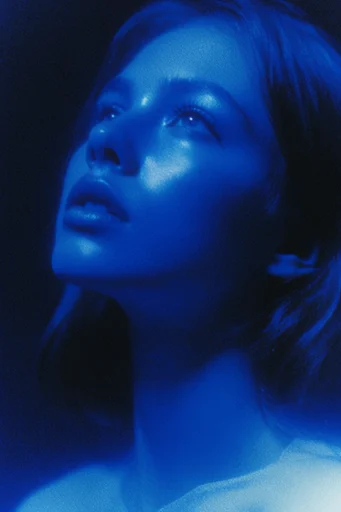 Electric Cobalt Noir style reference image — high-contrast chiaroscuro