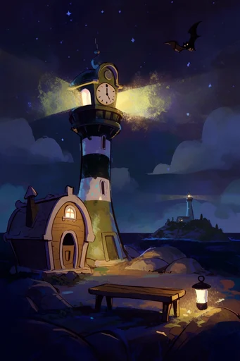 Luminous Nocturnal Whimsy style reference image — textured painterly brushstrokes