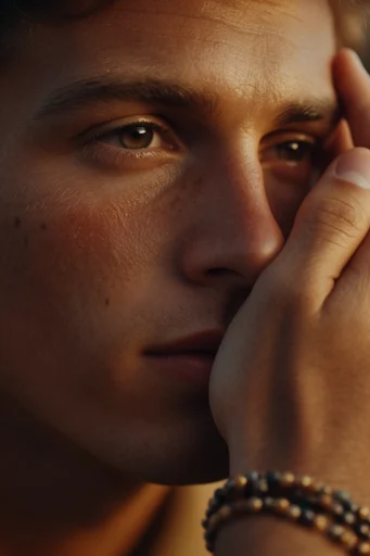 Luminous Amber Macro style reference image — hyper-realistic skin texture