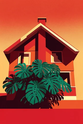 Graphic Tropics Minimalism style AI image example 4