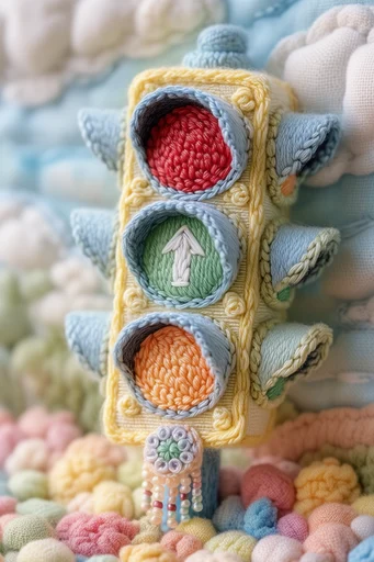 Tactile Fiber Landscapes style reference image — tactile yarn relief
