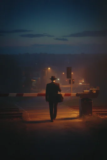 Nocturnal Cinematic Luminescence style reference image — analog film grain