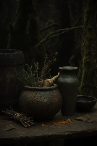 Ethereal Gothic Overgrowth style reference image — nature reclaiming ruins