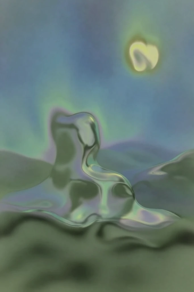 Luminous Liquid Surrealism style AI image example 2