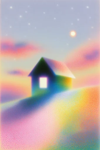 Ethereal Chromatic Grain style reference image — grainy texture