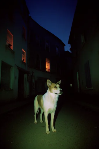 Cinematic Nocturnal Liminality style reference image — solitary figure