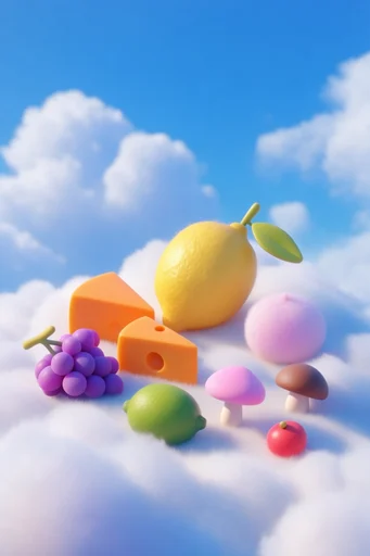 Surreal Pastel Dreamcore style reference image — saturated pastel gradients