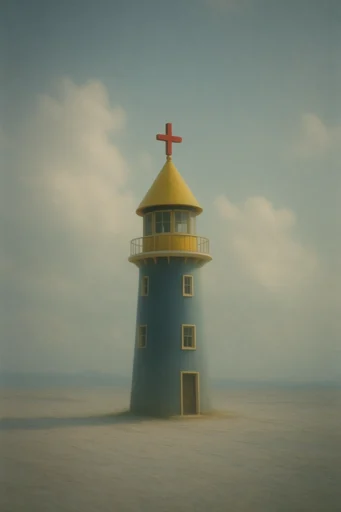 Nostalgic Surrealist Editorial style reference image — muted color palette