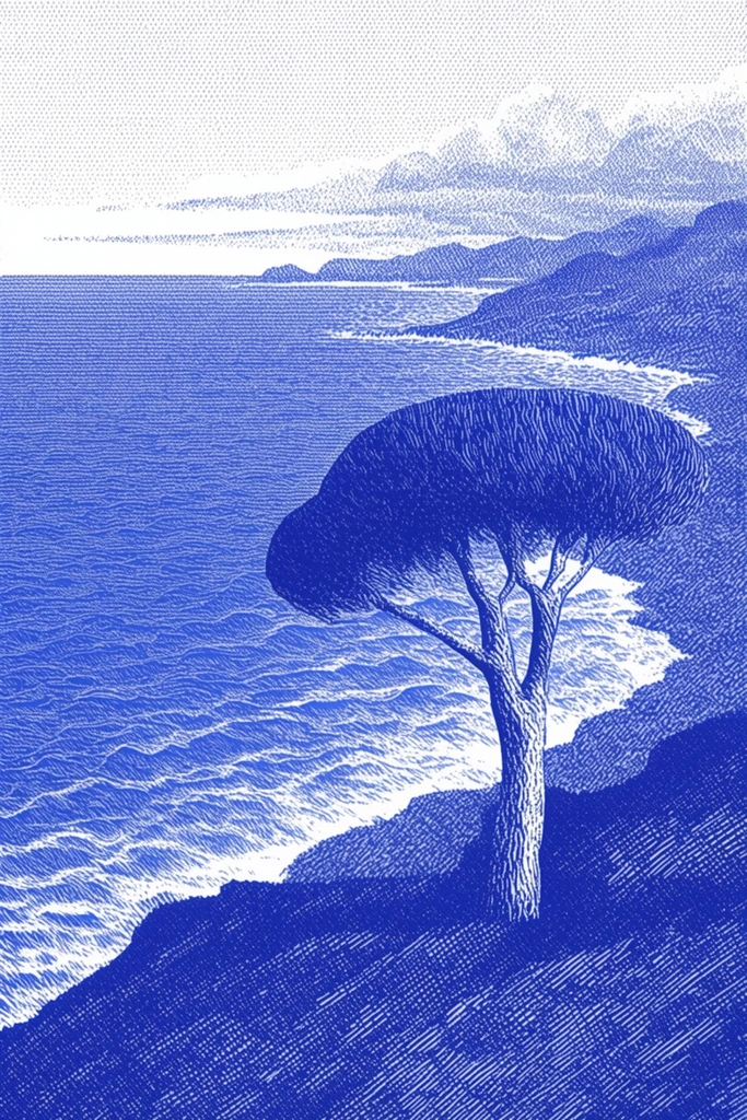 Cobalt Graphic Op-Print style AI image example 2