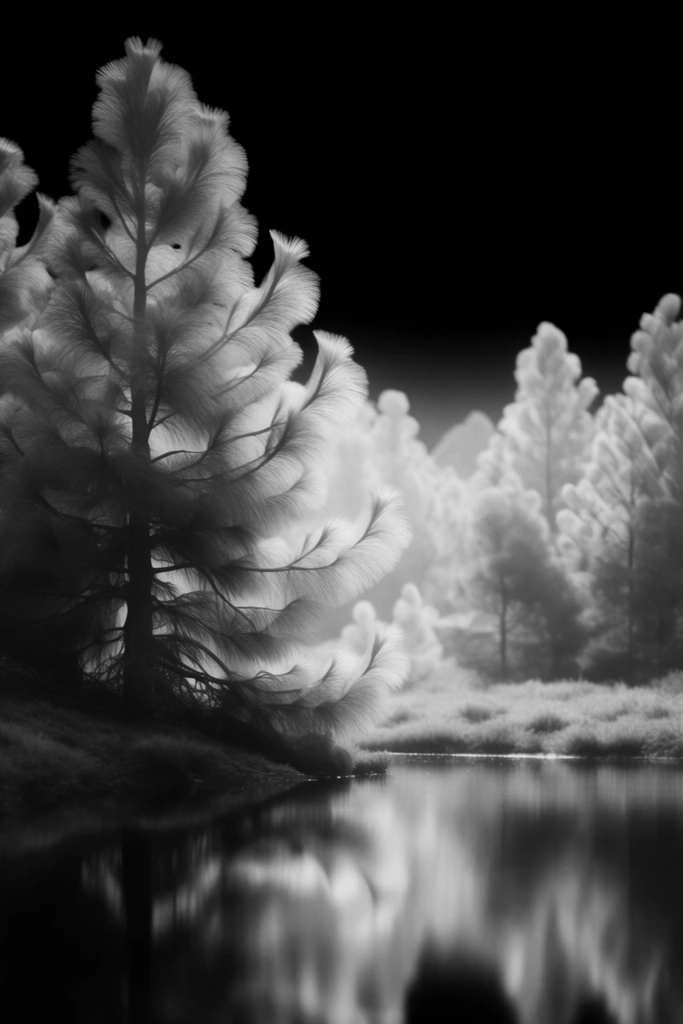 Monochrome Chiaroscuro Minimalism style AI image example 2