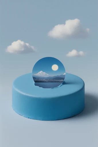 Surrealist Portal Minimalism style reference image — Magritte inspired